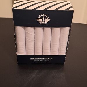 Dockers Classic White Handkerchiefs 6pieces Set New in box